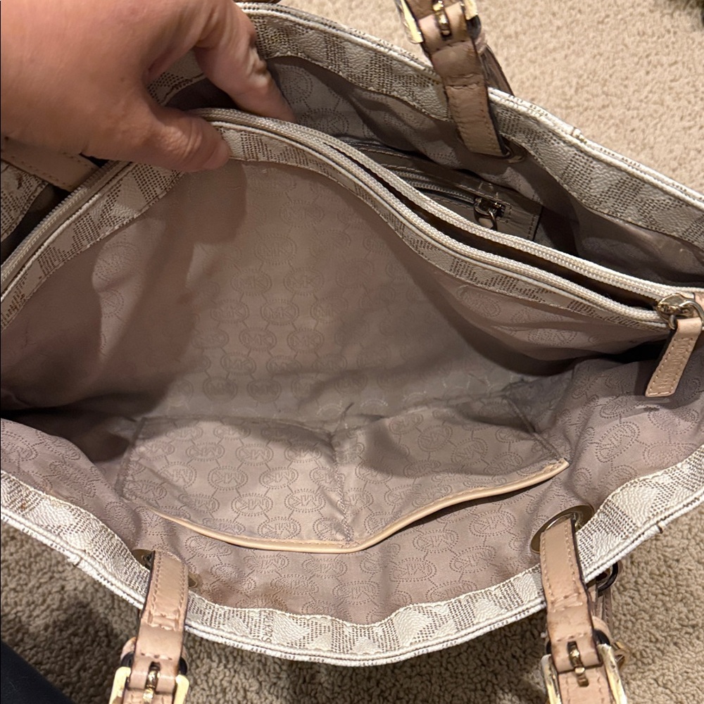 Michael Kors Tan and Brown Logo Tote - Picture 5 of 7